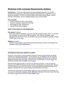 Workshop 0 D2L Computer Requirements, Syllabus