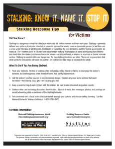 for Stalking Response Tips Did You Know?
