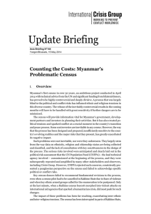 Update Briefing Counting the Costs: Myanmar’s Problematic Census Overview