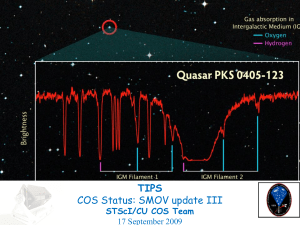 TIPS COS Status: SMOV update III STScI/CU COS Team 17 September 2009