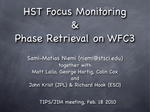 HST Focus Monitoring &amp; Phase Retrieval on WFC3 ()
