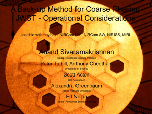 A Back-up Method for Coarse Phasing JWST - Operational Considerations Anand Sivaramakrishnan