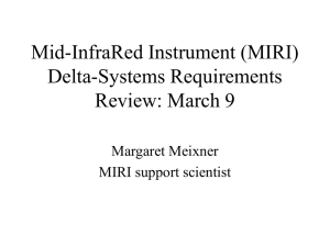 Mid-InfraRed Instrument (MIRI) Delta-Systems Requirements Review: March 9 Margaret Meixner