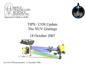 TIPS / COS Update The NUV Gratings 18 October 2007 SPACE