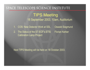 TIPS Meeting 18 September 2003, 10am, Auditorium