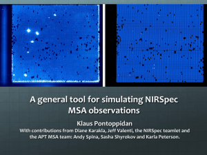 A general tool for simulating NIRSpec MSA observations Klaus Pontoppidan