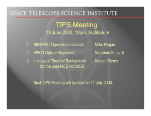 TIPS Meeting 19 June 2003, 10am, Auditorium