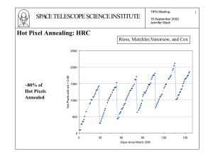 SPACE TELESCOPE SCIENCE INSTITUTE Hot Pixel Annealing: HRC ~80% of Hot Pixels