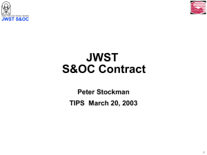 JWST S&amp;OC Contract Peter Stockman TIPS  March 20, 2003