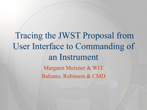 Tracing the JWST Proposal from User Interface to Commanding of an Instrument