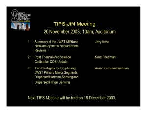 TIPS-JIM Meeting 20 November 2003, 10am, Auditorium