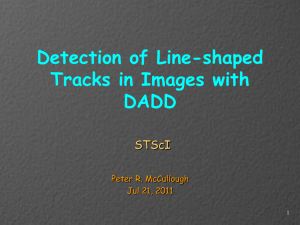 Detection of Line-shaped Tracks in Images with DADD STScI
