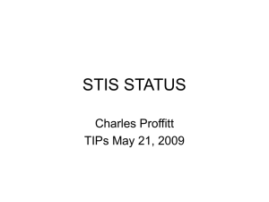 STIS STATUS Charles Proffitt TIPs May 21, 2009