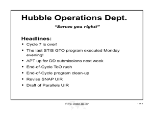Hubble Operations Dept. •