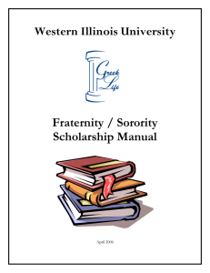 Western Illinois University Fraternity / Sorority Scholarship Manual