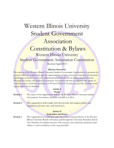 Western Illinois University Student Government Association Constitution &amp; Bylaws