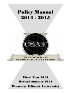 Policy Manual 2014 - 2015  Western Illinois University