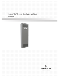 Liebert RX Remote Distribution Cabinet User Manual