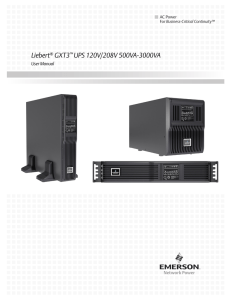 Liebert GXT3 UPS 120V/208V 500VA-3000VA User Manual