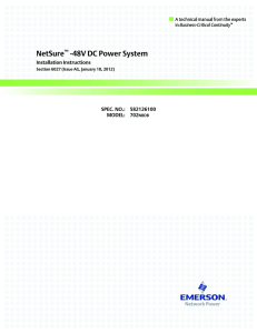 NetSure -48V DC Power System Installation Instructions SPEC. NO.:  582126100