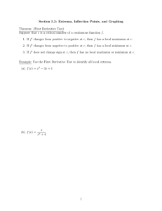 Section 5.3: Extrema, Inflection Points, and Graphing Theorem: (First Derivative Test)