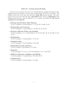 Math 147 - Common Exam III Topics
