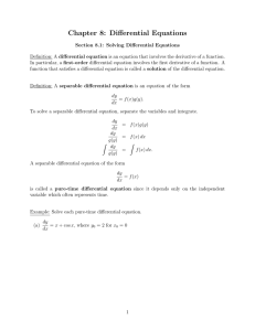 Chapter 8: Differential Equations