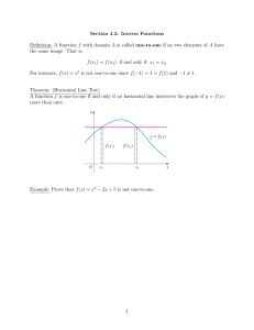 Section 4.2: Inverse Functions