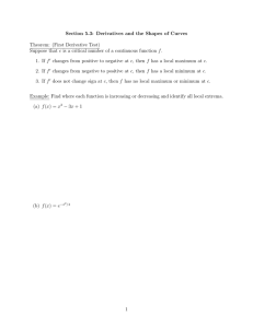 Section 5.3: Derivatives and the Shapes of Curves