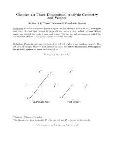 Chapter 11: Three-Dimensional Analytic Geometry and Vectors