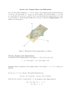 Section 12.4: Tangent Planes and Differentials