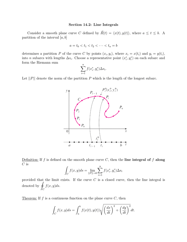 Section 14 2 Line Integrals