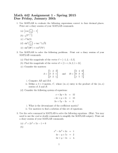 Math 442 Assignment 1 - Spring 2015 Due Friday, January 30th
