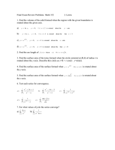 Final Exam Review Problems  Math 152  J. Lewis