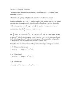 Section 12.8  Lagrange Multipliers  subject to the