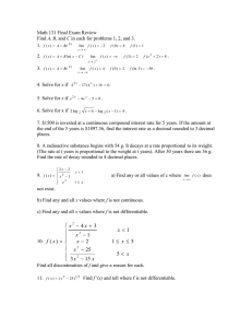 Math 131 Final Exam Review A, B 1.