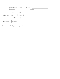 Quiz 8  Math 142  Fall 2011 Print Name___________________________