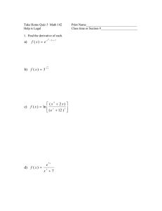 Take Home Quiz 5  Math 142 Print Name________________________________ Help is Legal