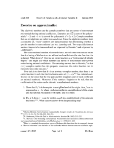 Exercise on approximation