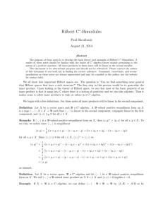 Hilbert C -Bimodules ∗ Paul Skoufranis
