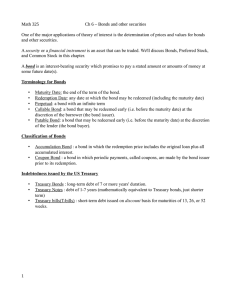 Math 325 Ch 6 – Bonds and other securities