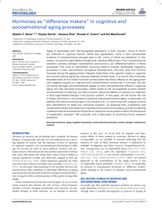 Hormones as “difference makers” in cognitive and socioemotional aging processes Hayley Kamin