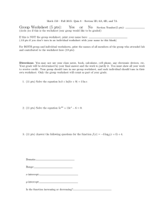 Group Worksheet (5 pts): Yes or No