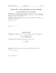 Section 3C – Linear Equations in Two Variables