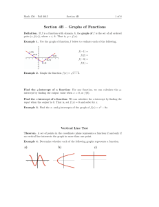 Section 4B – Graphs of Functions