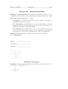 Section 5B – Rational Functions