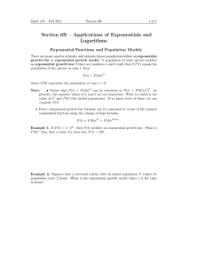 Section 6B – Applications of Exponentials and Logarithms