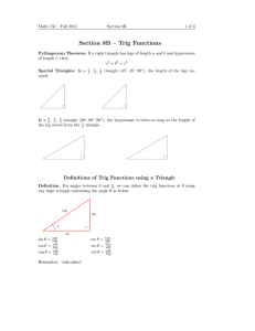 Section 8B – Trig Functions