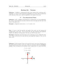 Section 9A – Vectors