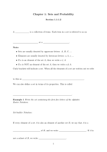 Chapter 1: Sets and Probability